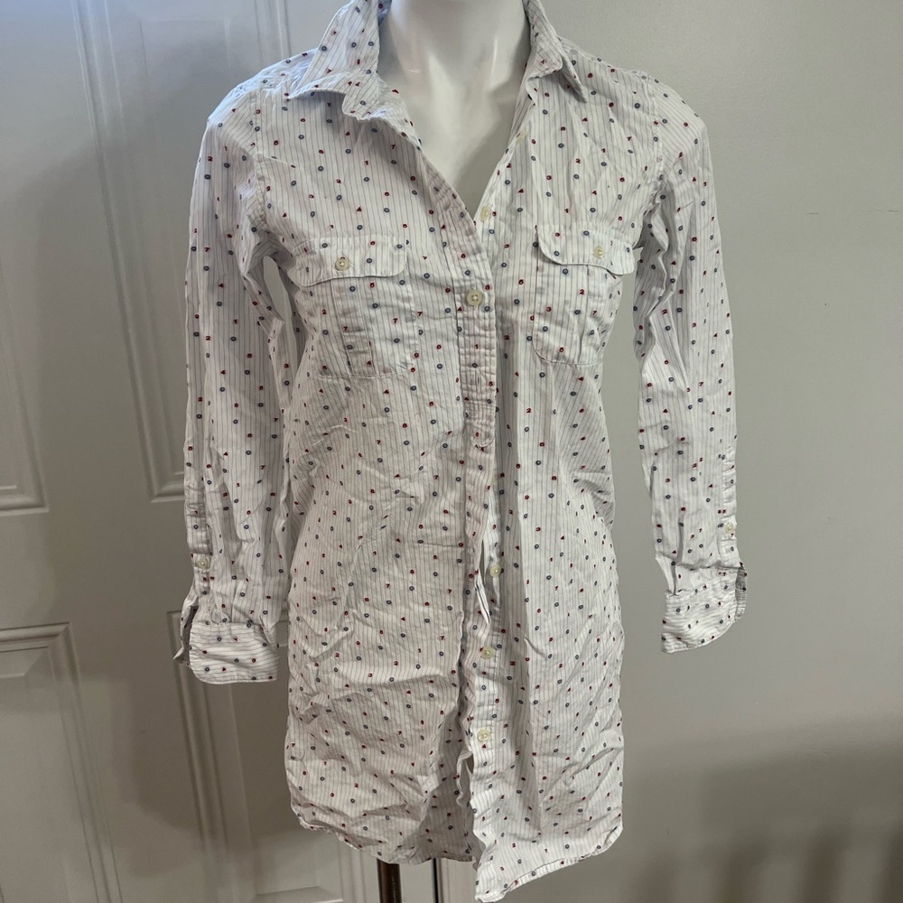 Stylish White and Red designed 100% cotton Men's Casual Shirt